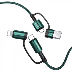 Cablu Joyroom 4in1 multifunction fast charging USB Type C / USB - USB Type C / Lithtning Quick Charge Power Delivery 3 A 60 W 1,8 m verde (S-1830G3)