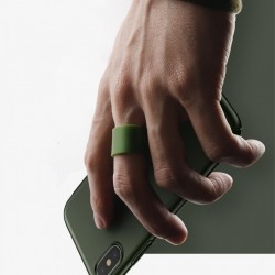 Husa telefon, Baseus Little Tail, cu curea ajustabila din silicon, pentru iPhone XS / X, negru+verde