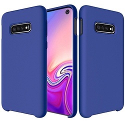 Husa telefon din silicon flexibil cu interior din material microfibra impotriva zgarieturilor , Gema Mixt pentru Samsung Galaxy S10E , albastru inchis