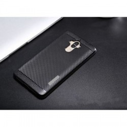 Husa telefon Puky Carbon cu placuta metalica incorporata pentru Huawei P9 Lite 2017 / P8 Lite 2017 / Honor 8 Lite / Nova Lite , negru
