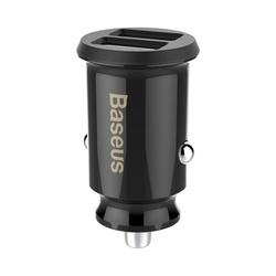 Incarcator auto, Baseus Grain, 2x USB 3.1A, negru