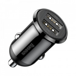 Incarcator auto Baseus Grain Pro 2x USB 4,8 A black (CCALLP-01)