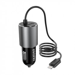 incarcator auto Dudao USB cu cablu Lightning de 3,4 A incorporat negru (R5Pro L)