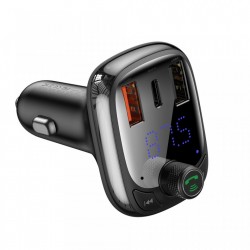 Modulator FM bluetooth 5.0 si incarcator, Baseus Quick Charge 4.0 Power Delivery USB Typ C / microSD 5A black (CCTM-B01)