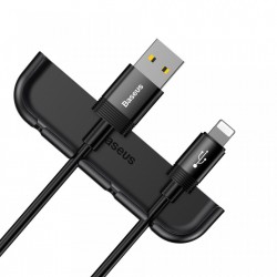 Organizator pentru cabluri telefon + aplicator folie telefon pentru iPhone X/XS , Baseus Cable Fixing Magic Tool , negru
