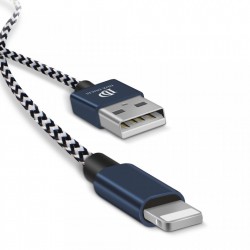 Set 2 cabluri de date si incarcare Dux Ducis K Two , 1 x Lightning 100 cm 5V 2A si 1 x Lightning 20 cm5 5V 3A , albastru