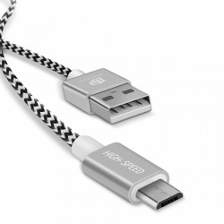Set 2 cabluri de date si incarcare Dux Ducis K Two , 1 x Micro Usb 100 cm 5V 2A si 1 x Micro Usb 20 cm 5V 3A , silver
