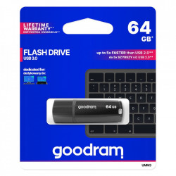 Stick USB Goodram 64 GB USB 3.2 Gen 1 60 MB/s (rd) - 20 MB/s (wr) flash drive black (UMM3-1280K0R11)
