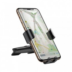 Suport auto cu rotire 360 pentru telefon cu prindere in fanta pentru CD , Baseus Metal Age Gravity , negru