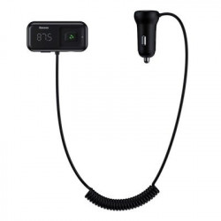 Transmitator FM Bluetooth Baseus S-16 5.0 2x USB incarcator auto AUX MP3 TF micro SD 3.1 A negru (CCTM-F01)