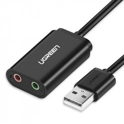Adaptor Ugreen USB extern cu placa audio de sunet de 3,5 jack 15cm
