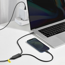 Cablu Baseus Flash Series 2in1 USB Typ C - USB Typ C / Lightning fast charging Power Delivery Quick Charge 100 W 1,2 m black (CA1T2-F01)