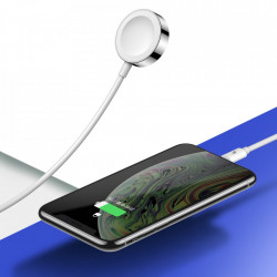 Cablu Joyroom 2in1 wireless Qi charger pentru Apple Watch / USB - Lightning cable 1,5 m white (S-IW002S)