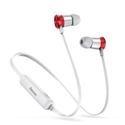 Casti telefon cu prindere magnetica , in ear cu bluetooth 4.1 , Baseus Encok Sports S07 , rosu-argintiu