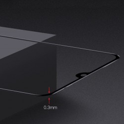 Folie din sticla full screen 3D curbata cu margini moi, filtru lumina albastra, Baseus, pentru Xiaomi Mi 9, 0.3 mm, negru