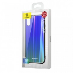 Husa telefon, Baseus Laser Luster, pentru iPhone X, cu margini din silicon si spate din sticla securizata, albastru+verde