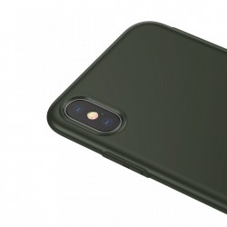 Husa telefon, Baseus Little Tail, cu curea ajustabila din silicon, pentru iPhone XS / X, negru+verde