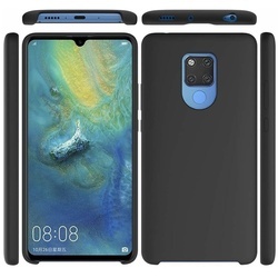 Husa telefon din silicon flexibil cu interior din material microfibra impotriva zgarieturilor , Gema Mixt pentru Huawei Mate 20 , negru