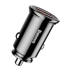 Incarcator auto Baseus Circular Universal Smart Car Charger , 2x USB QC3.0 Quick Charge 3.0 SCP AFC 30W , negru