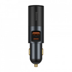 Incarcator Auto USB Baseus Share Together, Quick Charge, 120W, 1 X USB - 1 X USB Tip-C, Gri CCBT-C0G