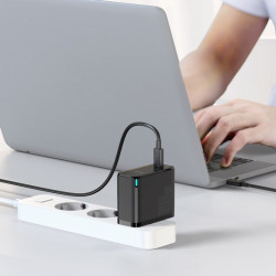 Incarcator +cablu USB C la USB C 100 W (20 V / 5 A) de 1.5m Baseus GaN2 (gallium nitride) 100 W Quick Charge 5 Power Delivery 3.0 black (TZCCGAN-L01)