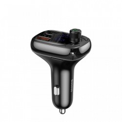 Modulator FM bluetooth 5.0 si incarcator, Baseus Quick Charge 4.0 Power Delivery USB Typ C / microSD 5A black (CCTM-B01)