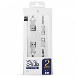 Set 2 cabluri de date si incarcare Dux Ducis K Two , 1 x Lightning 100 cm 5V 2A si 1 x Lightning 20 cm 5V 3A , silver