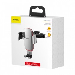 Suport auto cu rotire 360 pentru telefon cu prindere in fanta pentru CD , Baseus Metal Age Gravity , gri