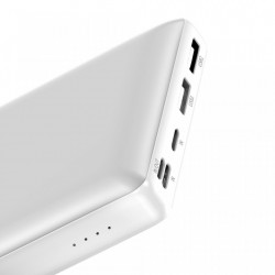 Baterie externa Baseus Mini JA , 30000 mAh, porturi 2xUSB QC3.0, 1xUSB C-PD ,1xLightning , 1x Micro USB , 3A , Alb