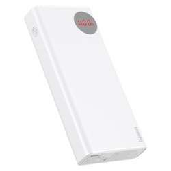 Baterie externa/Power bank 20000 mAh , Baseus Mulight cu display putere si voltmetru , compatibil cu Apple Macbook , PD3.0 QC3.0 , alb