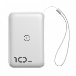 Baterie externa/Power bank Wireless 10 W , Baseus mini S , 10000 mAh 18 w ,alba