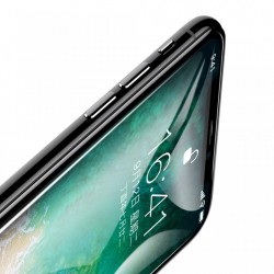 Folie protectie din sticla securizata privacy, Baseus Full Coverage 3D, pentru Apple iPhone XS / X, negru