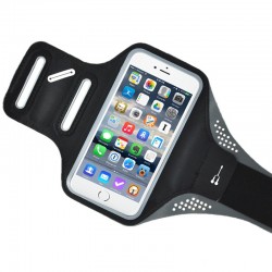 Husa banderola brat / mana pt alergat, sala, bicicleta compatibila cu telefoane cu display pana la 4.7, Gema, negru