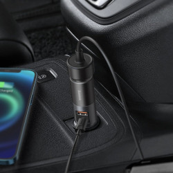 Incarcator Auto USB Baseus Share Together, Quick Charge, 120W, 1 X USB - 1 X USB Tip-C, Gri CCBT-C0G