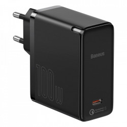Incarcator +cablu USB C la USB C 100 W (20 V / 5 A) de 1.5m Baseus GaN2 (gallium nitride) 100 W Quick Charge 5 Power Delivery 3.0 black (TZCCGAN-L01)