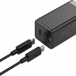 Incarcator priza Baseus GaN PPS 60 W (20 V / 3 A) 2x USB Typ C Quick Charge 3.0 Power Delivery SCP FCP AFC (gallium nitride) black (CCGAN-M01)