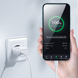 Incarcator priza Joyroom USB Type C / USB 20 W Power Delivery Quick Charge 3.0 AFC SCP white (NRT-DY139E)