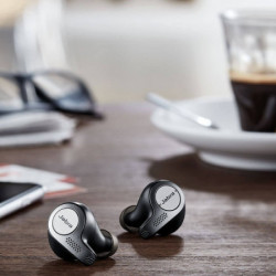 JABRA Elite 65t, Casti Bluetooth 5.0 Stereo, Caller ID, Microfon ambiental, baterie 5 - 15 ore, Black