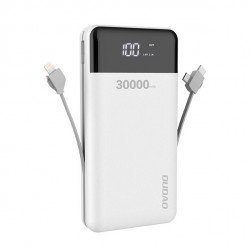 Powerbank Dudao K1Max 30000mAh cu cabluri incorporate alb (K1Max-alb)