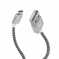 Set 2 cabluri de date si incarcare Dux Ducis K Two , 1 x Micro Usb 100 cm 5V 2A si 1 x Micro Usb 20 cm 5V 3A , silver