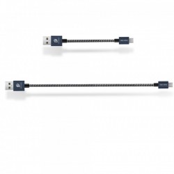 Set 2 cabluri de date si incarcare Dux Ducis K Two , 1 x Micro Usb 100 cm 5V 2A si 1 x Micro Usb 20 cm 5V 3A , albastru