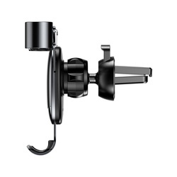 Suport auto din aluminiu cu spatiu pentru cablu incarcare , Baseus Mini Gravity , prindere in ornament ventilatie , negru