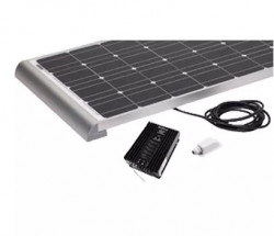 Set panou fotovoltaic 200W monocristalin cu controller MPPT 20A si profile de prindere integrate