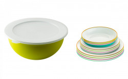 Set vesela multicolor "Sanaliving" ,14 piese, pentru camping