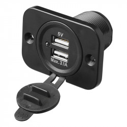 Priză dubla USB montaj încastrat, 3100mA 12V/24V