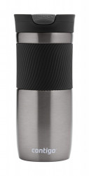 Cana termos Contigo Byron cu pereti dubli si mecanism Snapseal, 470 ml, gri