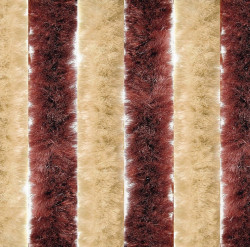 Perdea din țesătură tip chenille maro cu bej, 185 x 56 cm