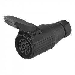 Priza 13 pini cu capac pentru montaj pe cablu, ABS, 12V