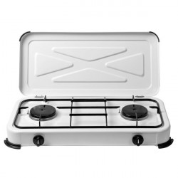 Aragaz emailat CAGO pentru camping cu capac, 2 arzatoare, 50 mbar