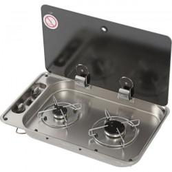 Aragaz incorporabil cu 2 arzatoare si capac CAN FC1336, 530 x 540 mm, 30 mbar